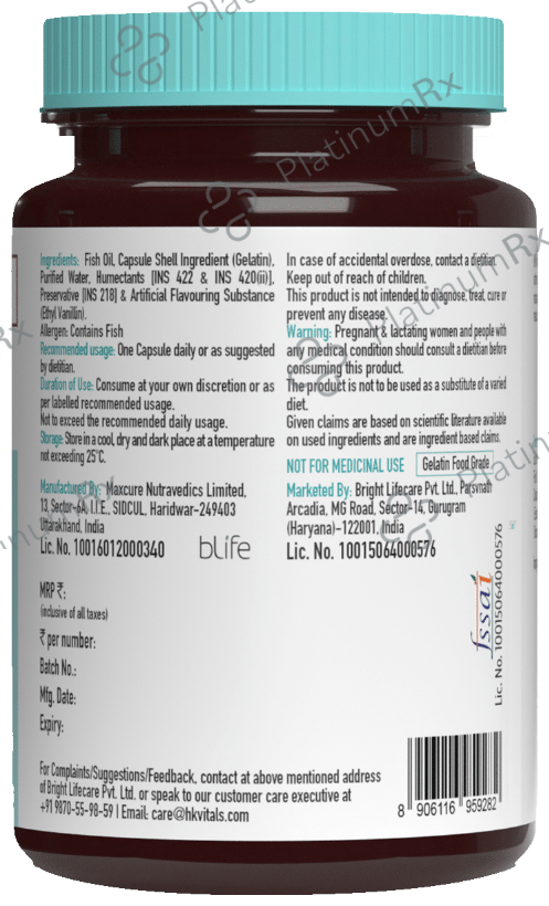 Healthkart HK Vitals Triple Strength Fish Oil Soft Gelatin Capsule
