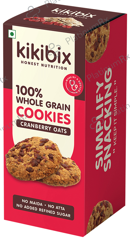 Kikibix 100% Whole Grain Cookies Cranberry Oats