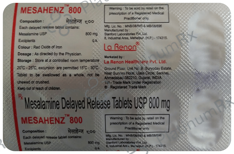 Mesahenz 800mg Tablet DR 10s