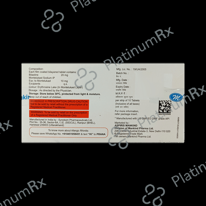 Mlife 20/10mg Tablet 10s