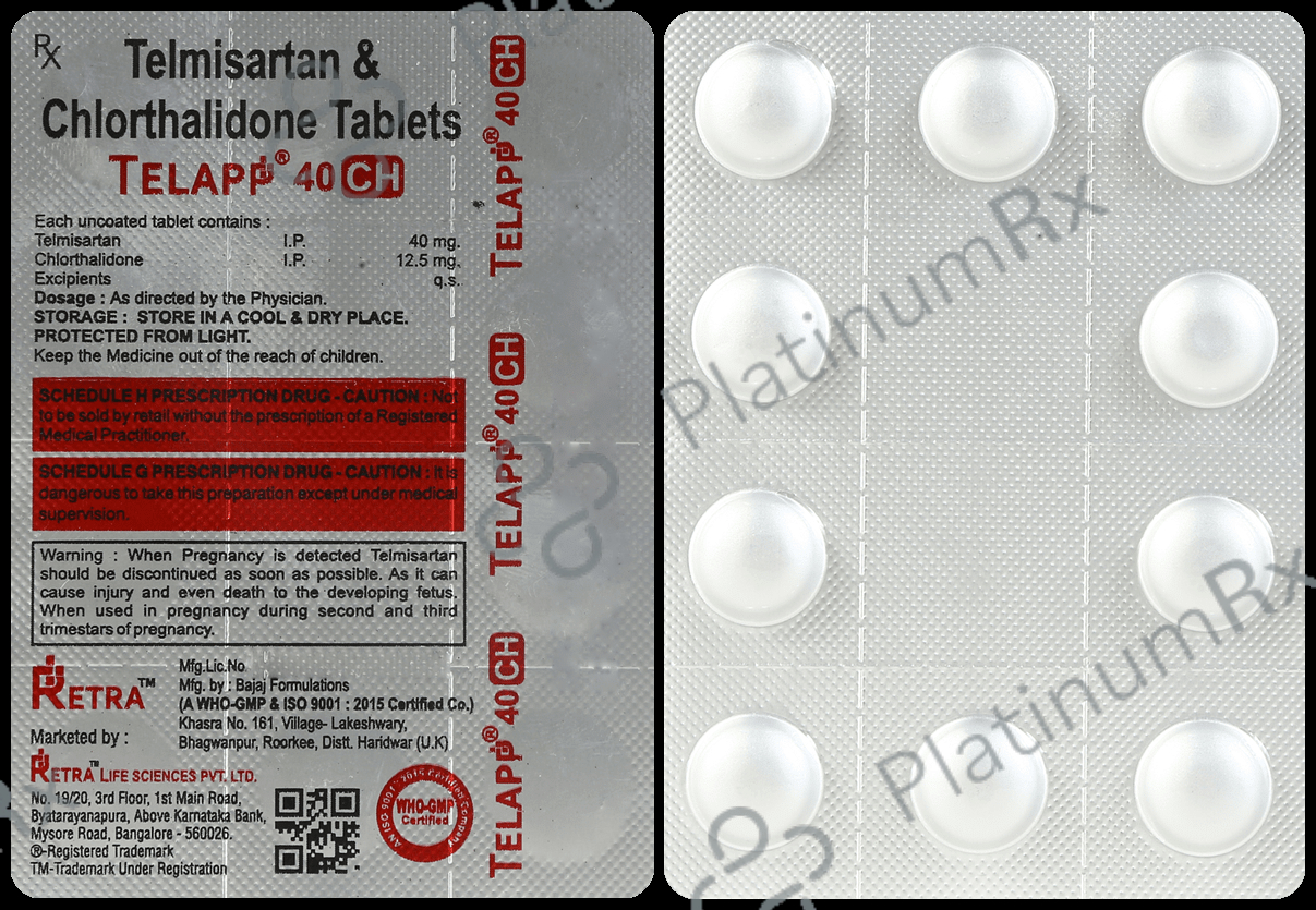 Telapp CH 40/12.5mg Tablet 10s