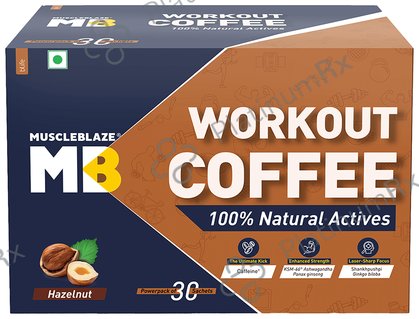 MuscleBlaze MB Workout Coffee Sachet (3.5gm Each) Hazelnut