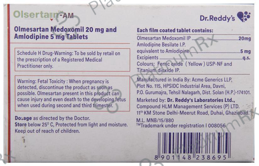 Olsertain AM 5/20mg Tablet 15s