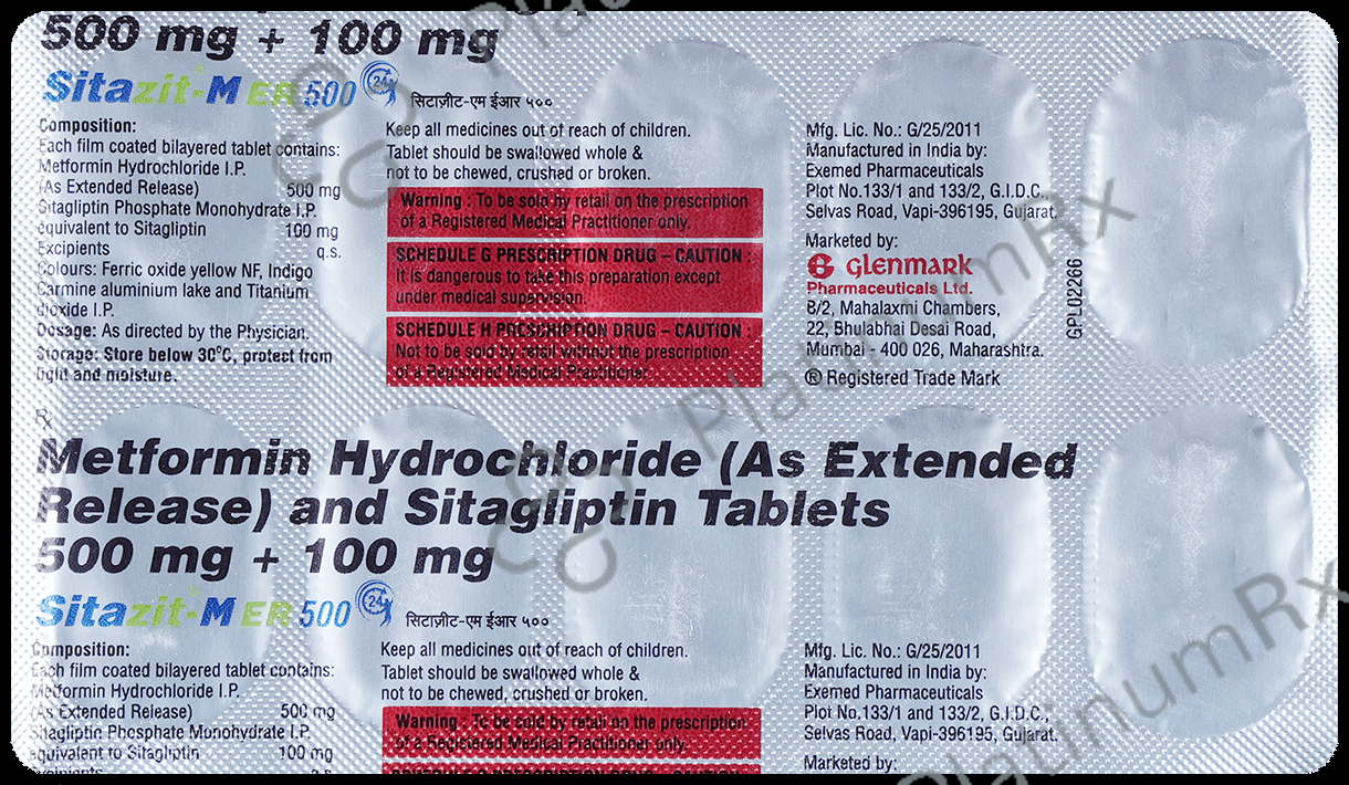 Sitazit M ER 500/100mg Tablet 10s