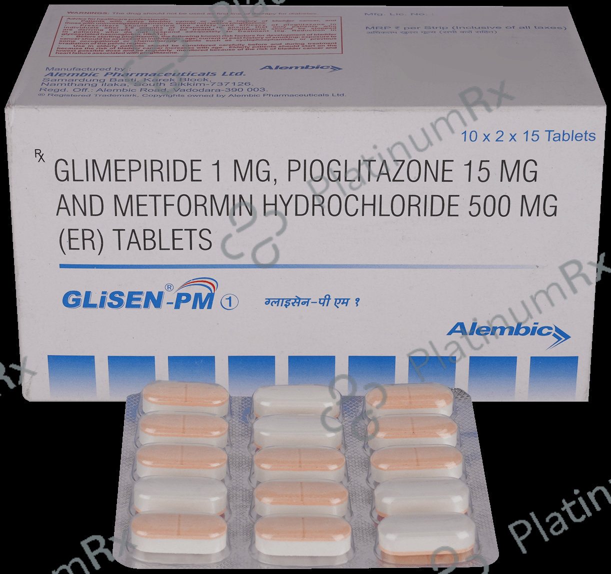 Glisen PM 1/500/15mg Tablet 15s