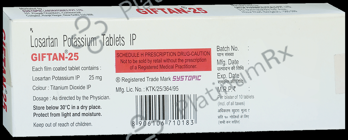 Giftan 25mg Tablet 10s
