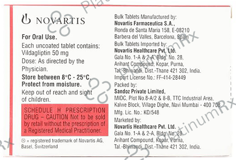 Galvus 50mg Tablet 30s