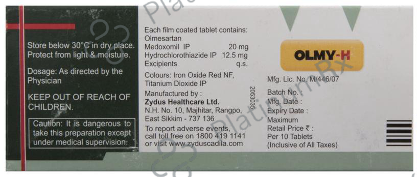 Olmy H 12.5/20mg Tablet 10s