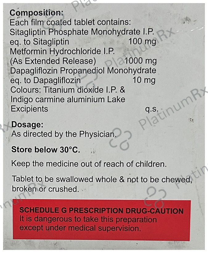 Sitalembic MD 10/1000/100mg Tablet 15s
