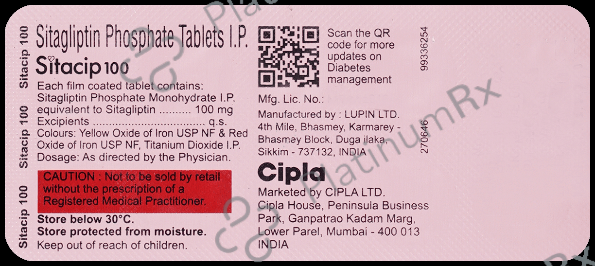Sitacip 100mg Tablet 10s