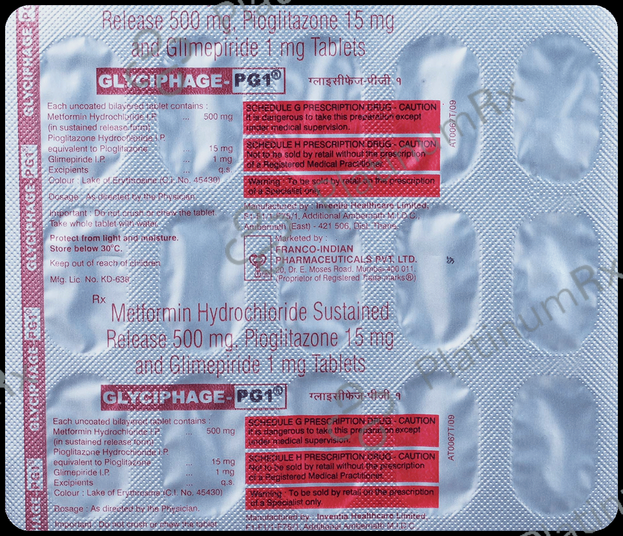 Glyciphage PG 1/500/15mg Tablet SR 15s