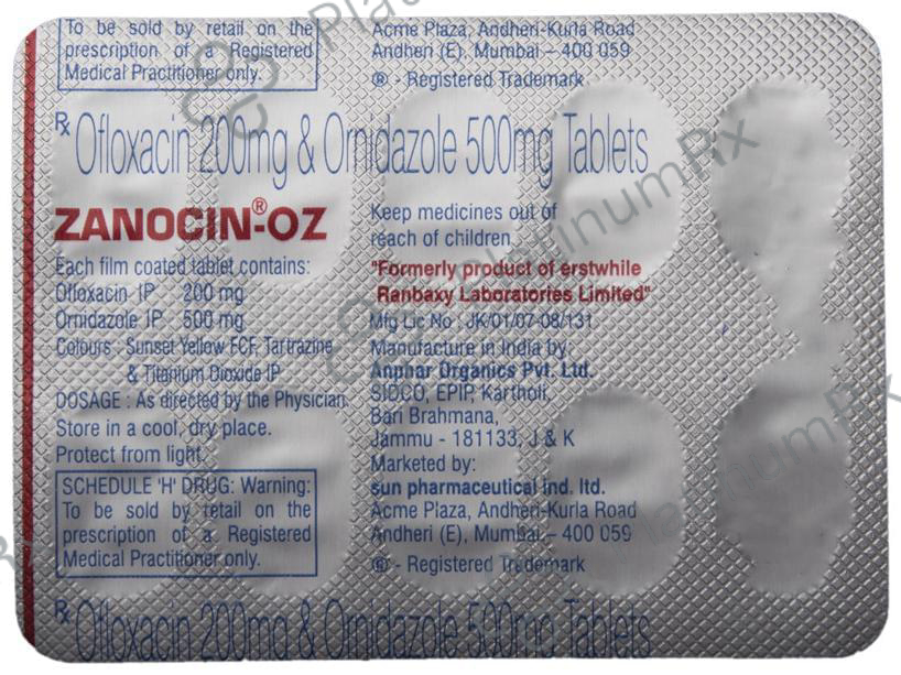 Zanocin OZ 200/500mg Tablet 10s