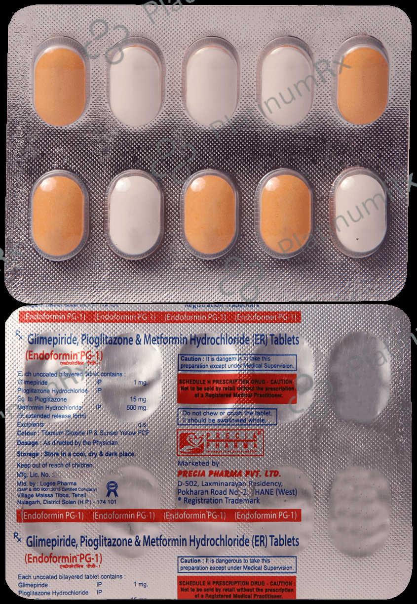 Endoformin PG 1mg/500mg/15mg Tablet SR
