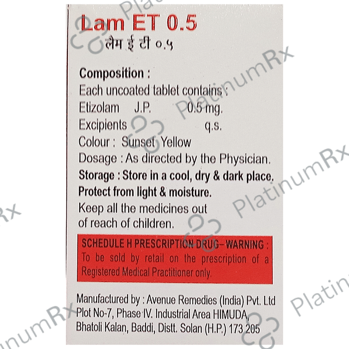 Lam ET 0.5 Tablet