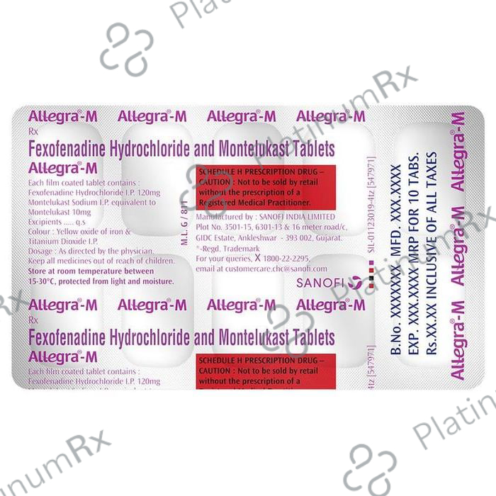 Allegra M 120/10mg Tablet 10s