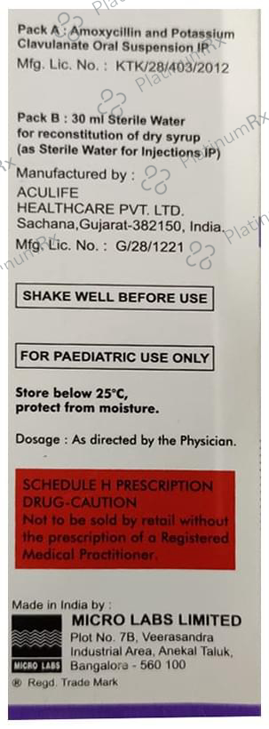 Erox CV 200/28.5mg Dry Syrup 30ml