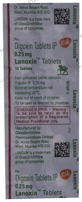 Lanoxin 0.25mg Tablet 10s
