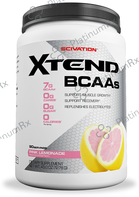 Scivation Xtend BCAA Powder with Electrolytes- For Muscle Growth & Recovery - Flavour Pink Lemonade 90 servings
