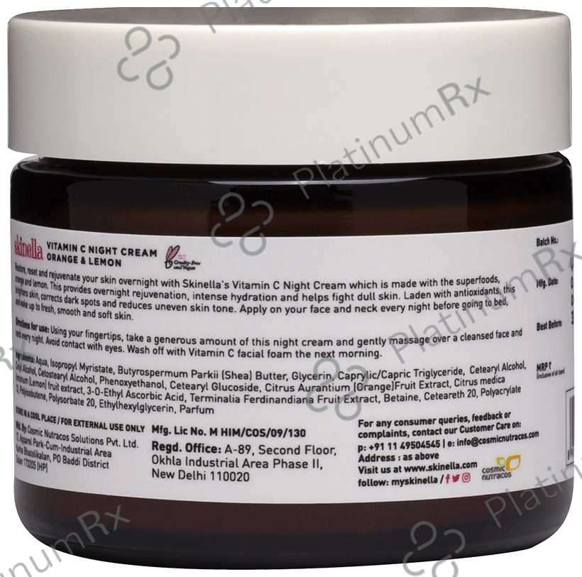 Skinella Vitamin C Night Cream Orange & Lemon