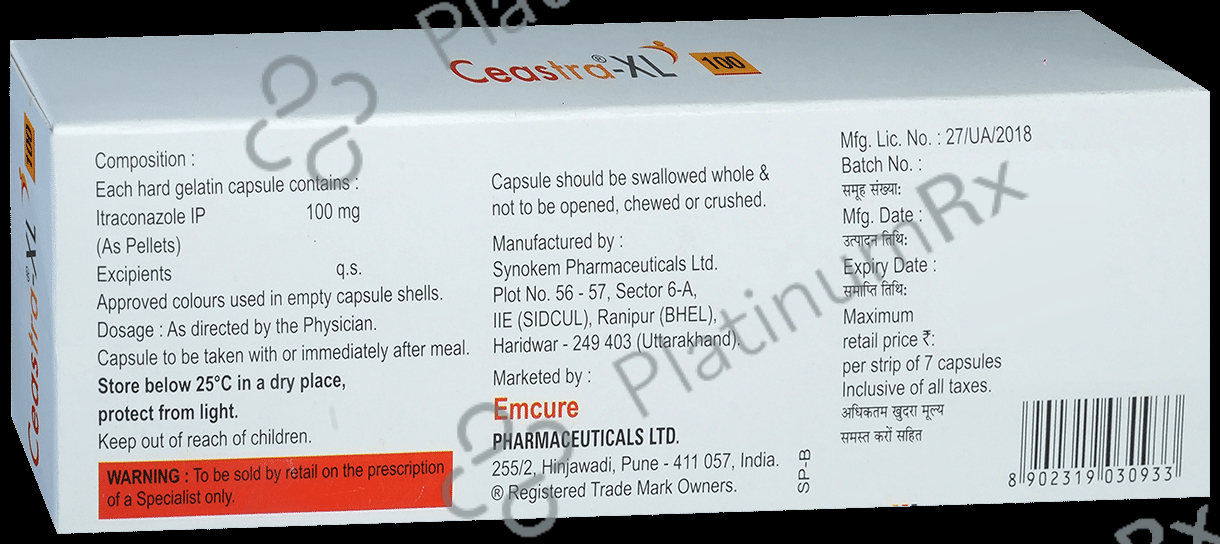 Ceastra XL 100mg Capsule 7s