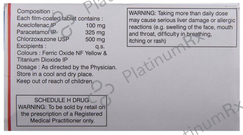 Aceclo MR 100/500/325mg Tablet 10s