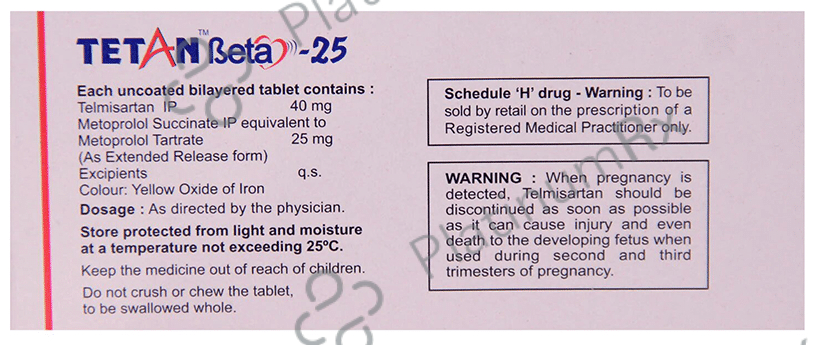 Tetan Beta 25mg Tablet ER 15s