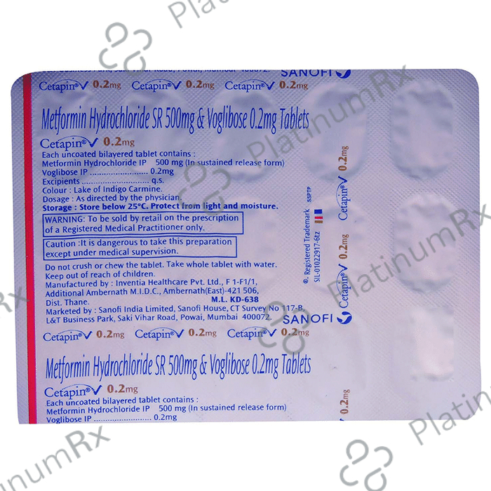 Cetapin V 500/0.2mg Tablet SR 15s