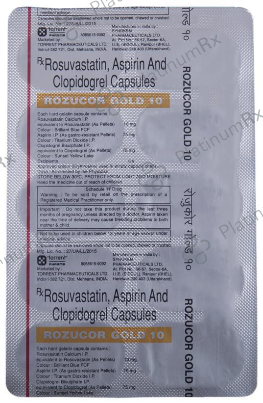 Rozucor Gold 10/75/75mg Capsule 10s