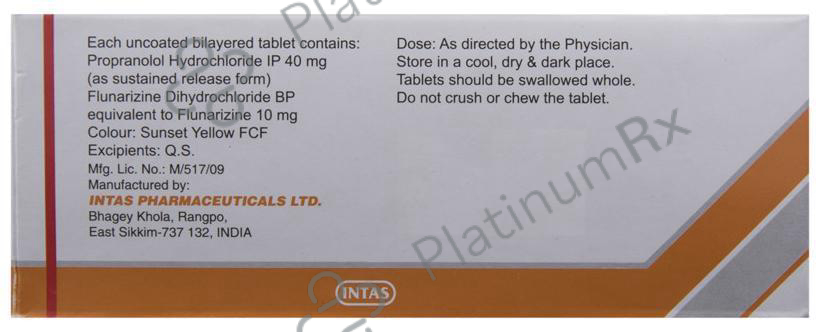 Provanol Plus 40/10mg Tablet 10s