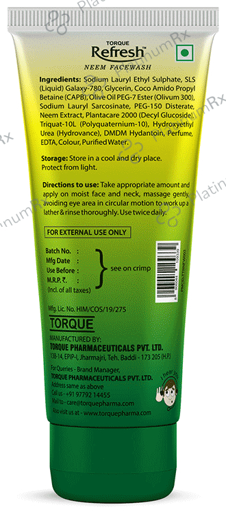 Refresh Neem Face Wash (100ml Each) 2 Tubes