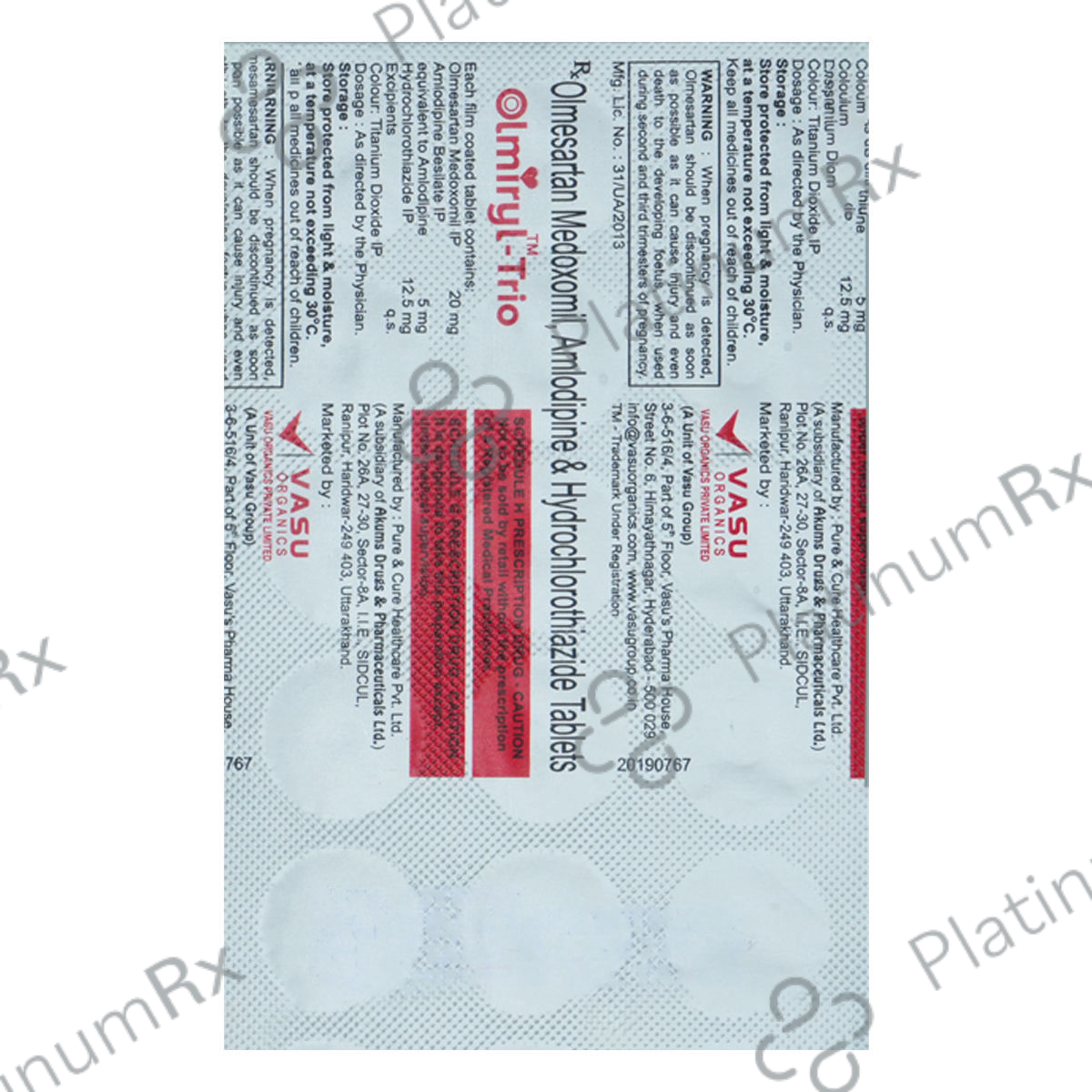 Olmiryl Trio 5/12.5/20mg Tablet 15s