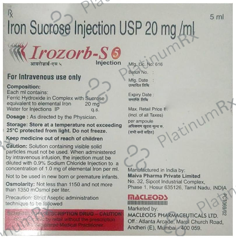 Irozorb S 5 Injection