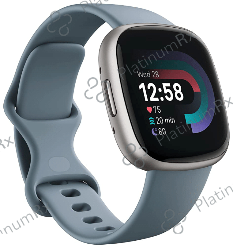 Fitbit Versa 4 Fitness Watch Waterfall Blue or Platinum Aluminium