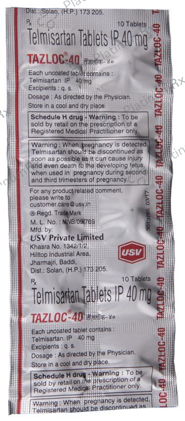 Tazloc 40 Tablet