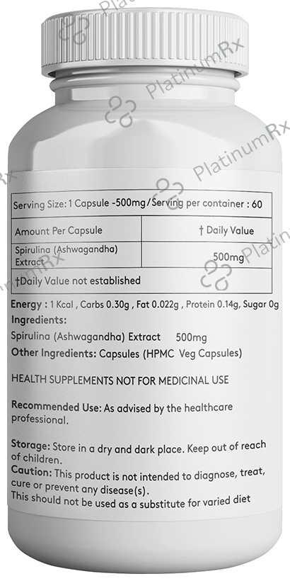 Giosun Spurulina (Ashwagandha) 500mg Veg Capsule