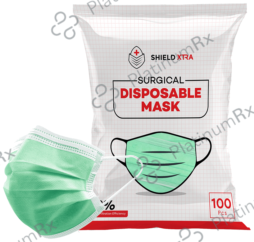 Shield Xtra 3 Ply Surgical Disposable Mask (100 Each) Green 1 Pack