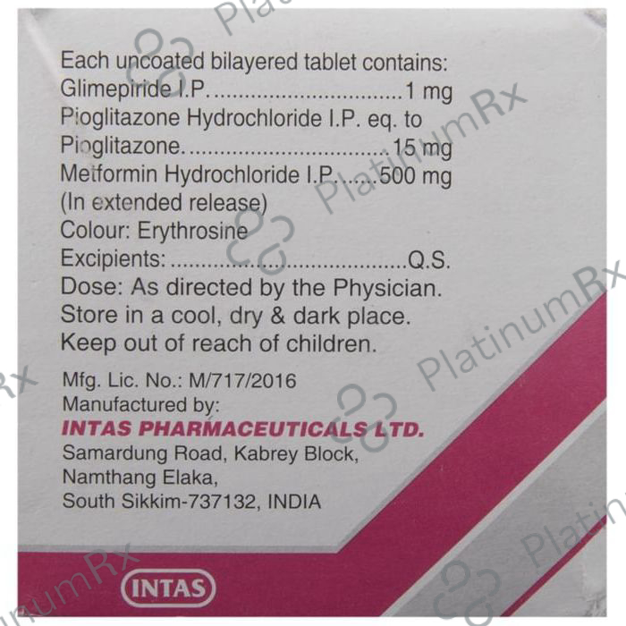 Zoryl MP 1/500/15mg Tablet ER 15s