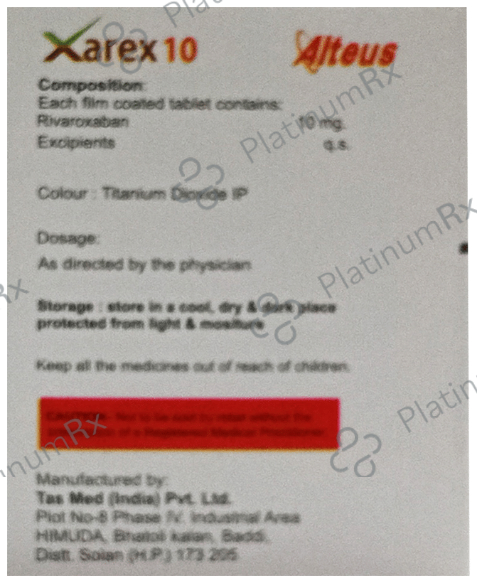 Xarex 10mg Tablet 15 Tablet