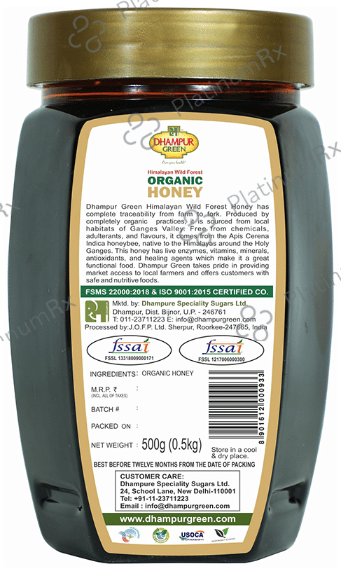 Dhampur Green Himalayan Wild Forest Organic Honey