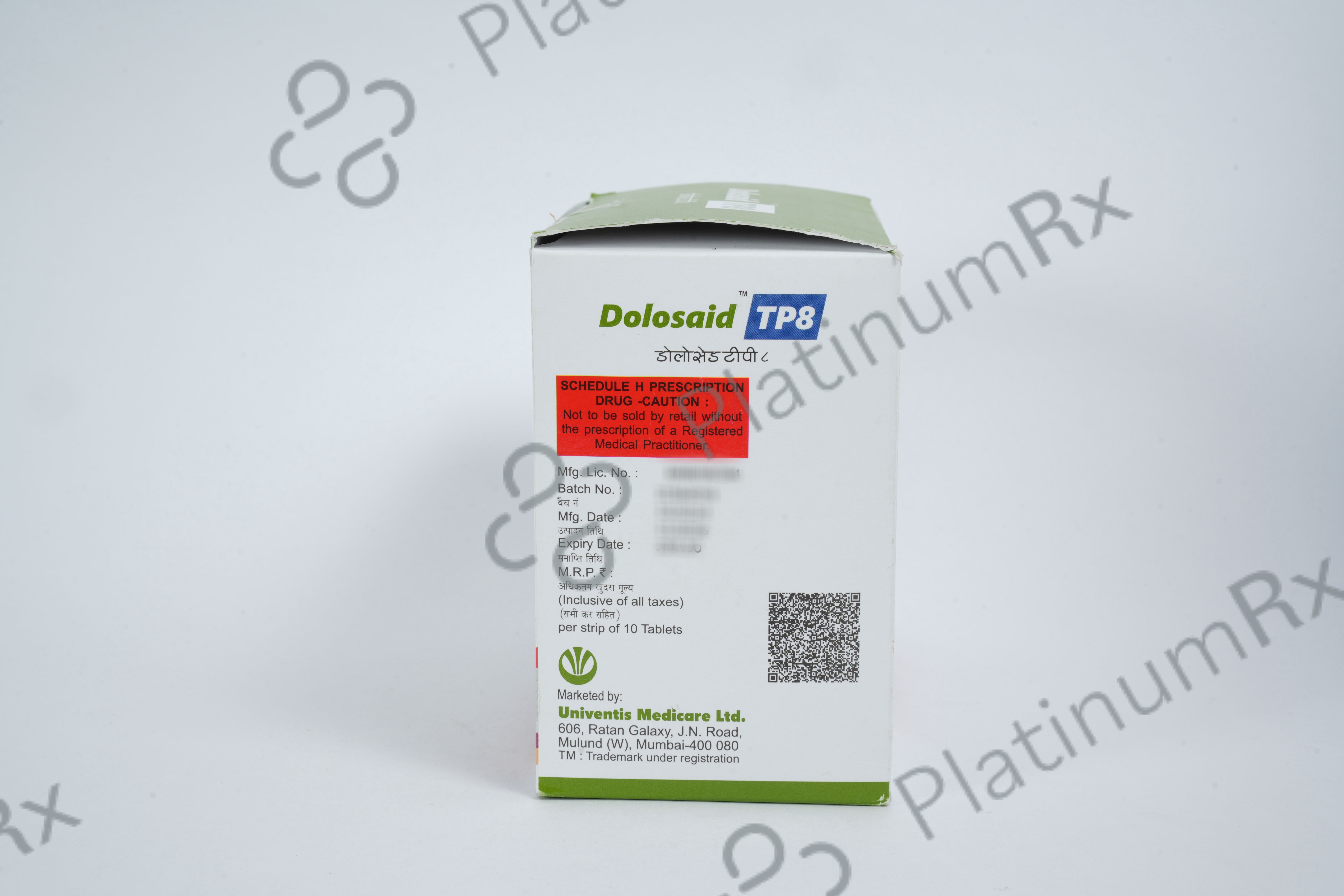 Dolosaid TP 8/100/325mg Tablet 10s