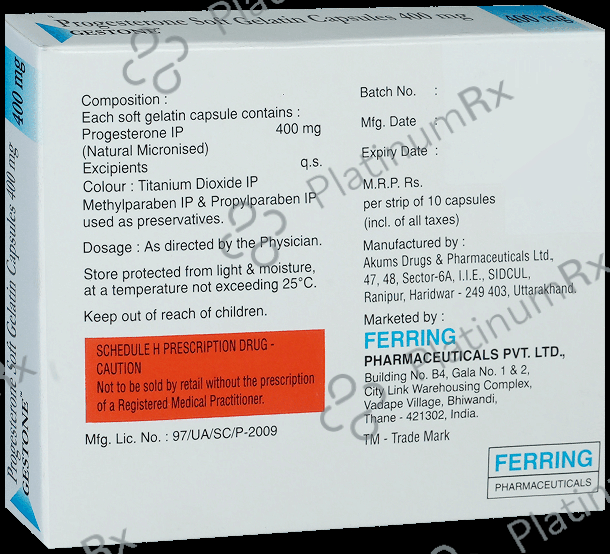 Gestone 400mg Capsule 10s