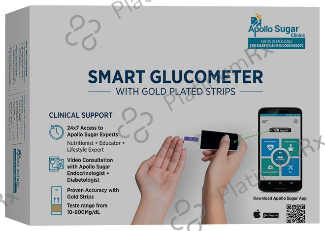 Apollo Sugar Glucome Glucometer with 25 Glucome Strips