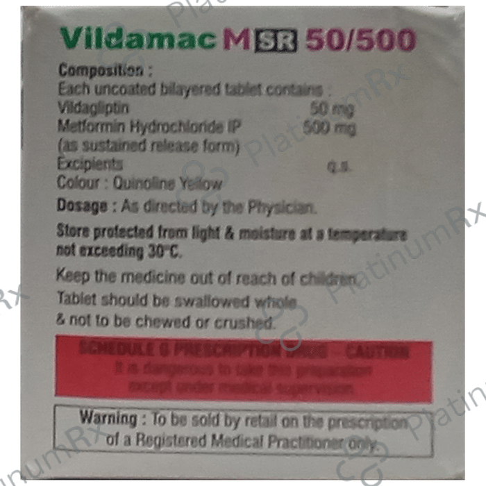 Vildamac M SR 50/500 Tablet