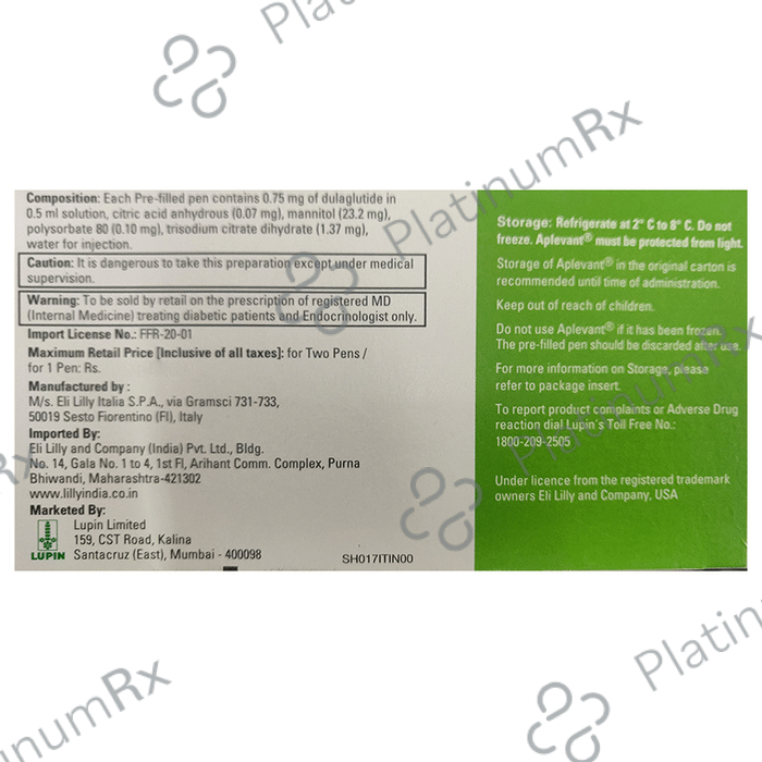 Aplevant 0.75mg Pre filled Pen 2s