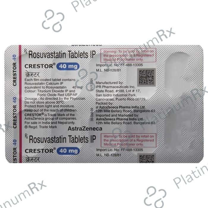 Crestor 40mg Tablet 10 tablets
