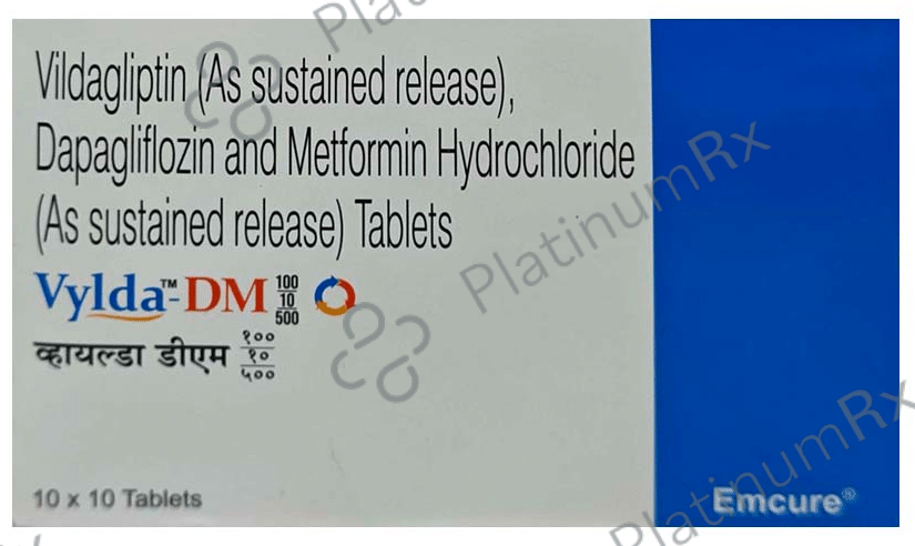 Vylda DM 10/500/100mg Tablet 10s
