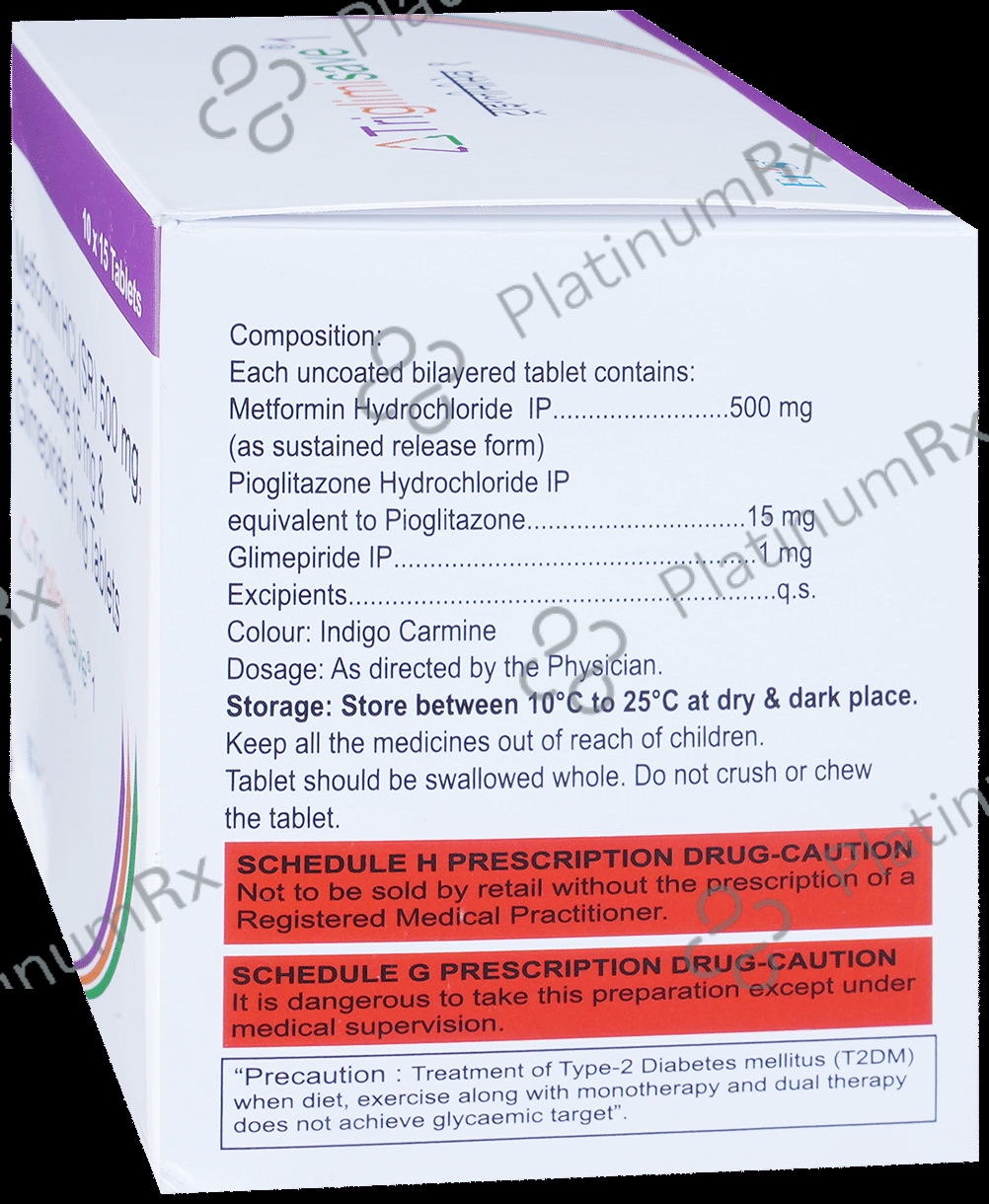 Triglimisave 1/500/15mg Tablet SR 15s