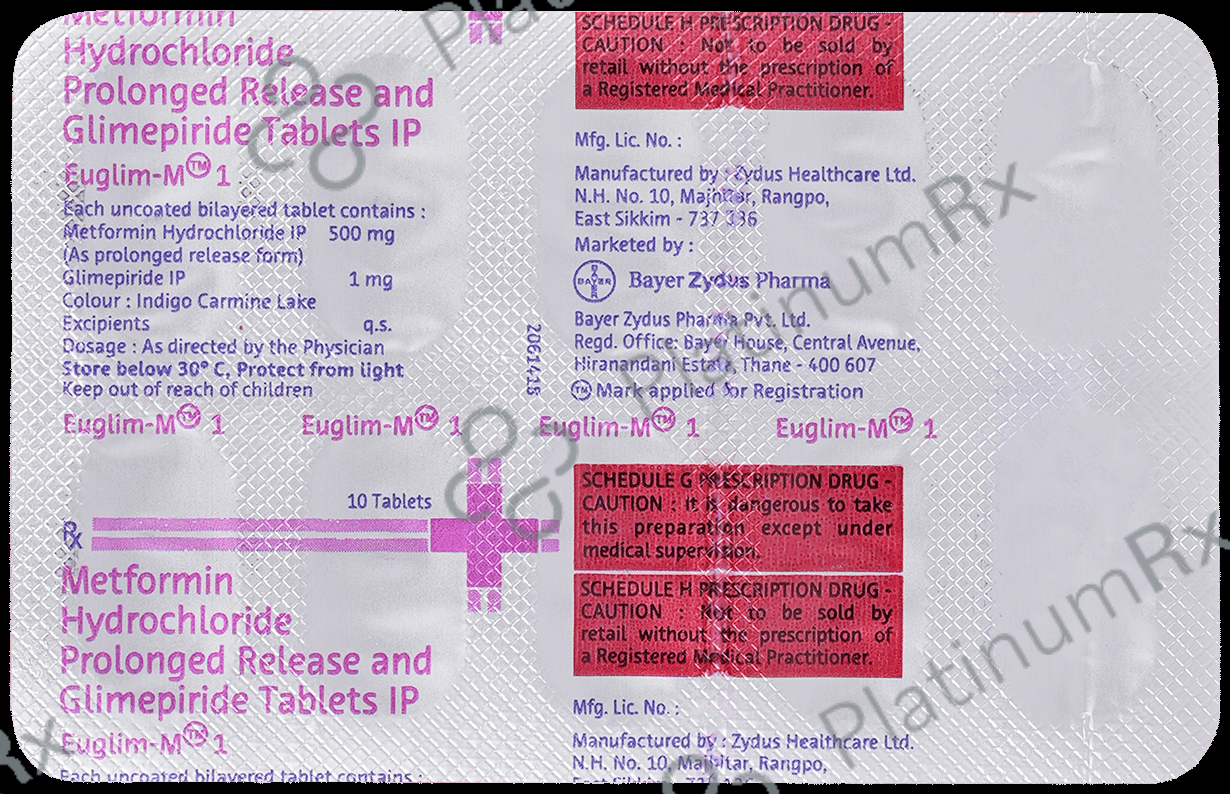 Euglim M 1/500mg Tablet PR 10s