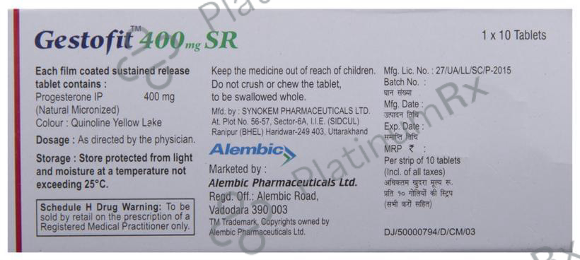 Gestofit SR 400mg Tablet 10s