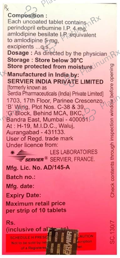 Coversyl AM 4/5mg Tablet 10s
